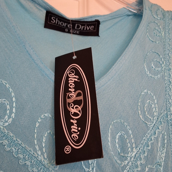 SHORE Drive, Small, NWT Tank HI Low Embroidered Coverup - Picture 3 of 7